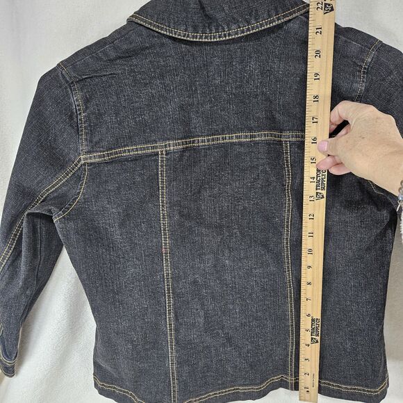 Sag Harbor Jean Denim Jacket Coat Long Sleeve 3 Button Pockets Petite Sm. Classy - Picture 6 of 8